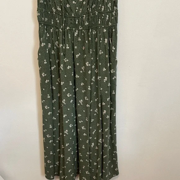 Torrid Size 00 Olive Floral Midi Dress - Picture 4 of 5